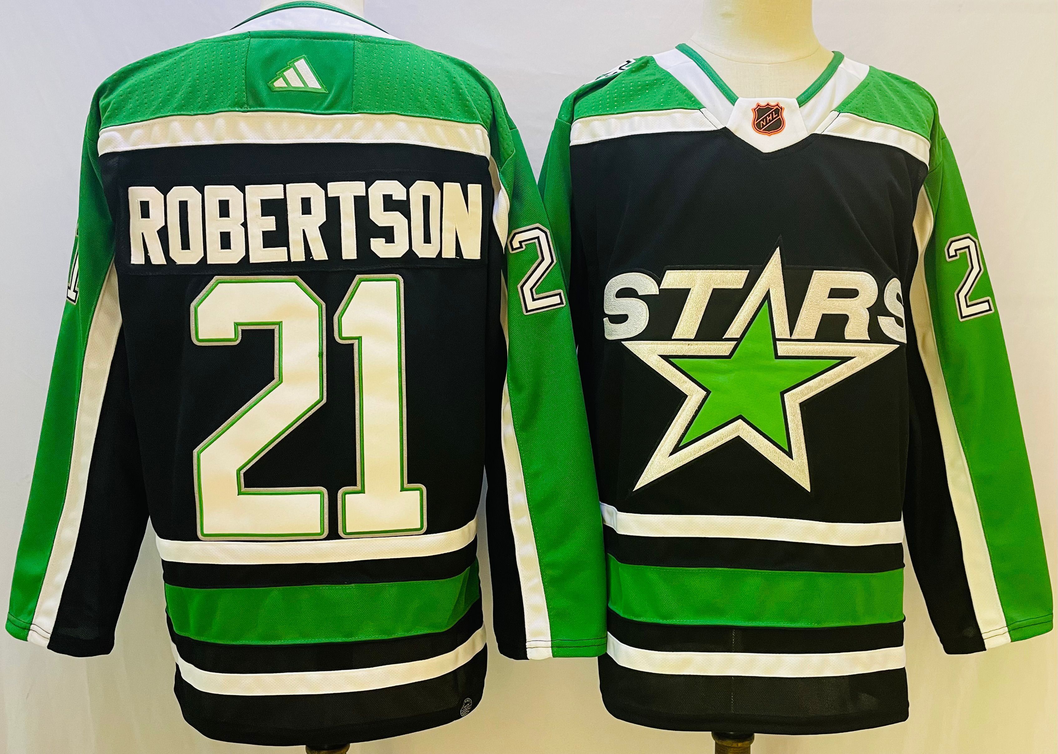Men Dallas Stars #21 Robertson Black Throwback 2022 Adidas NHL Jersey